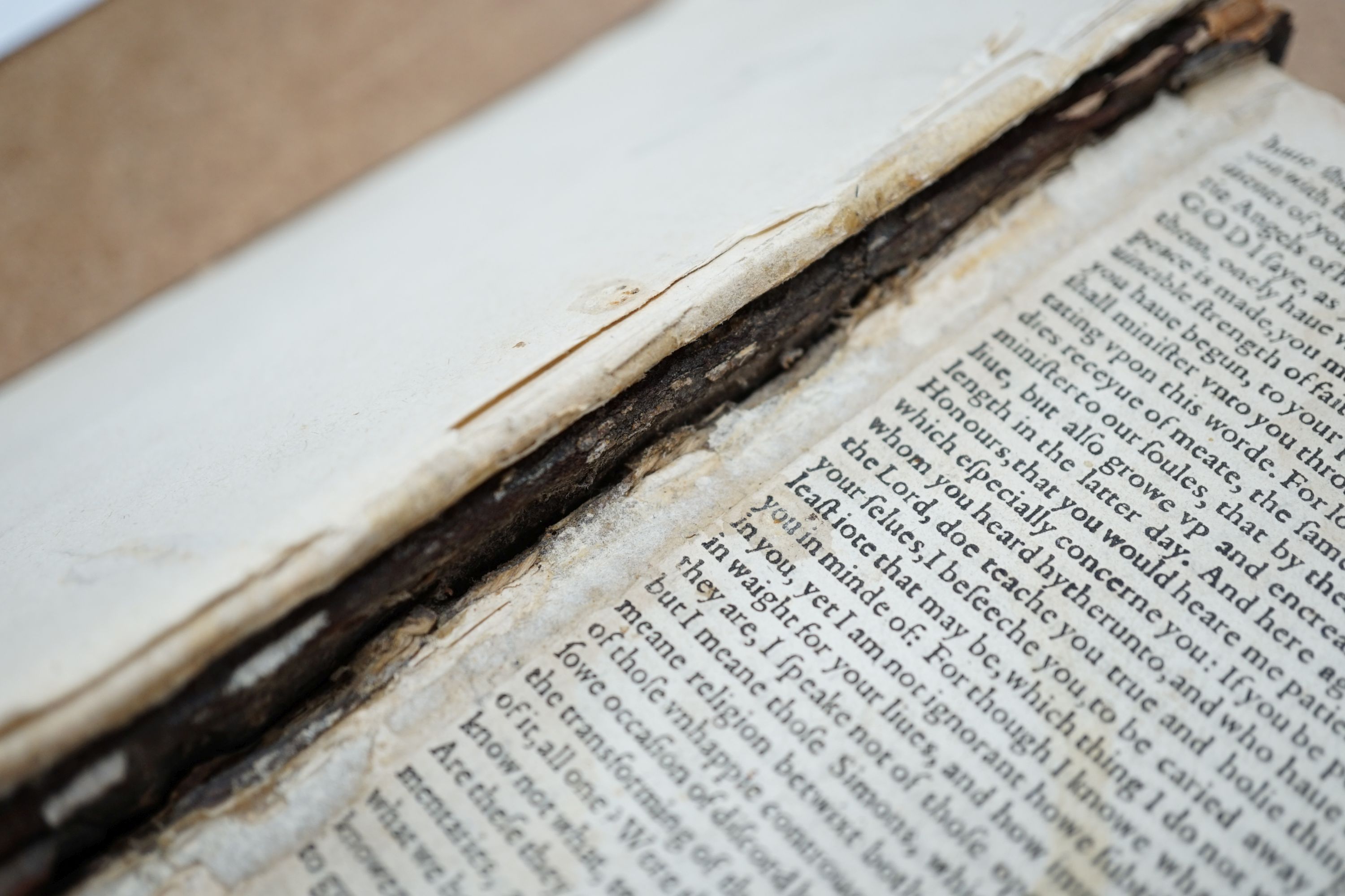 Geneva Bible [English]. - The Holy Bible, 8vo, contemporary calf, covers with lozenge shaped blind stamped device, lacking title, commences at leaf 3, concludes at leaf 445, end papers renewed, London, 1565.